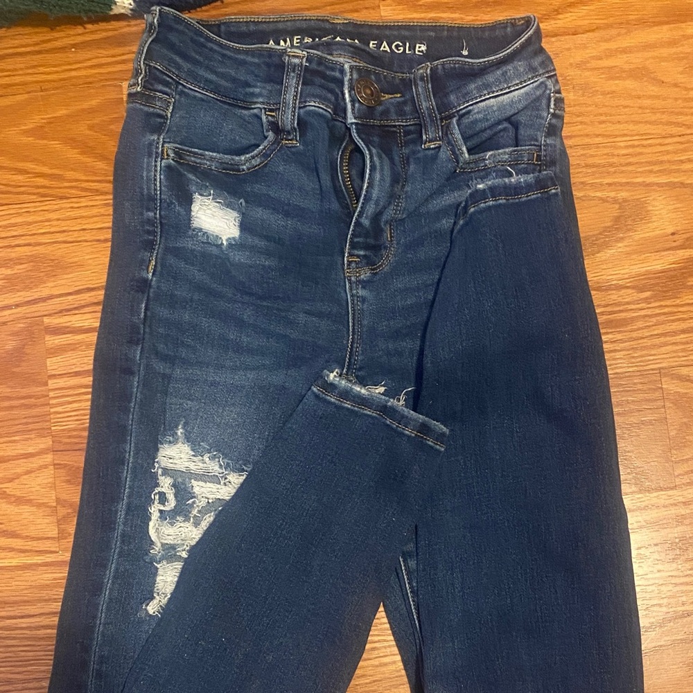 American Eagle Outfitters Women's Dark Blue Skinny Jeans